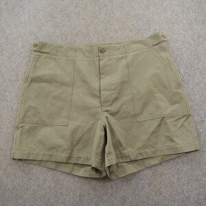 Unless Collective Shorts Adult 2XL XXL Green Flat Front Chinos Button Mid Rise 5